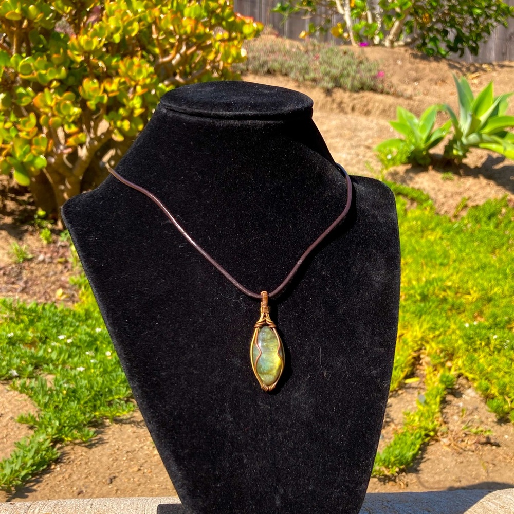 Copper Wirewrapped Labradorite Gemstone OOAK